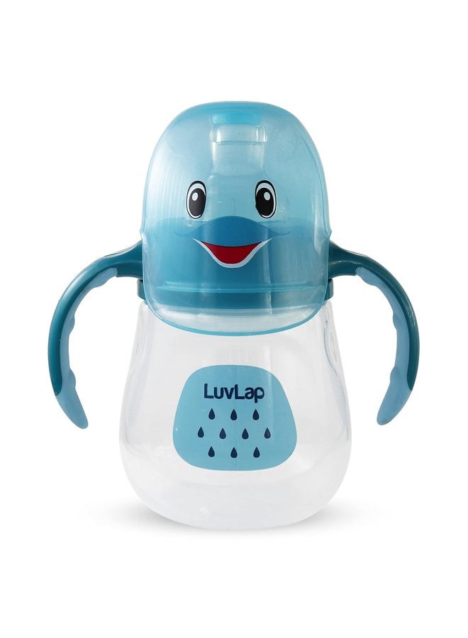 Luvlap Little Dophin Spout Sipper for Infant/Toddler, 210ml, Anti-Spill Sippy Cup with Soft Silicone Spout BPA Free, 6m+ (Blue) - Image 1