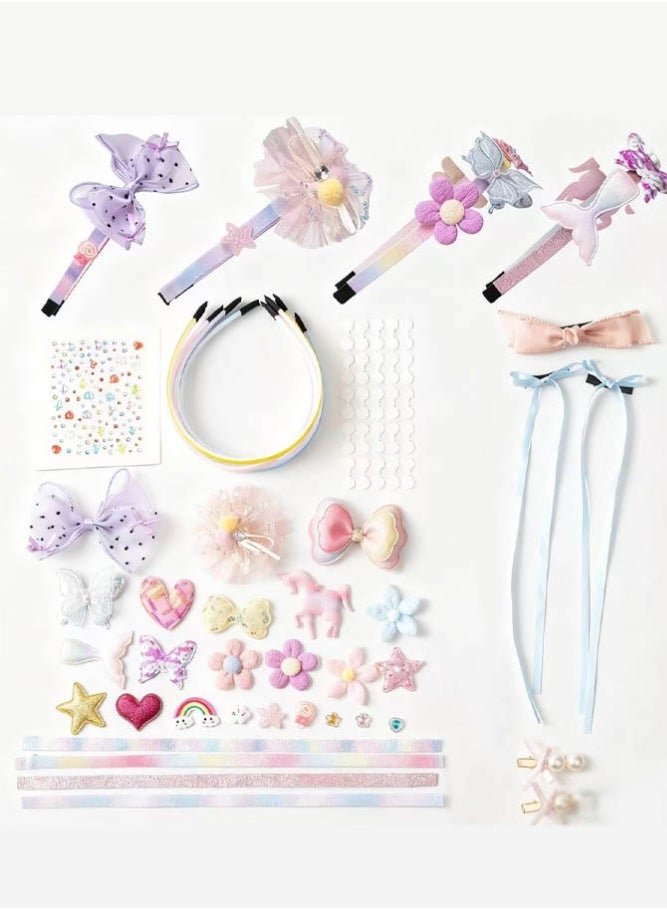 INSENSE Kids DIY Headband Craft Set, Sweet Ribbon Hair Accessories Kit, Handmade Decoration Materials, Creative Dress-Up Toy Gift for Girls - Image 5