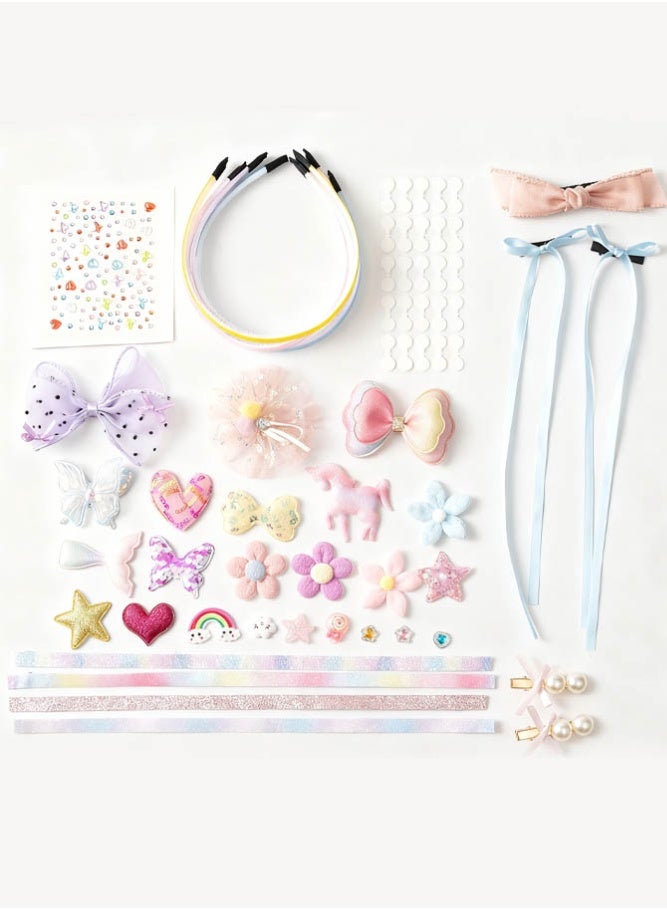 INSENSE Kids DIY Headband Craft Set, Sweet Ribbon Hair Accessories Kit, Handmade Decoration Materials, Creative Dress-Up Toy Gift for Girls - Image 3