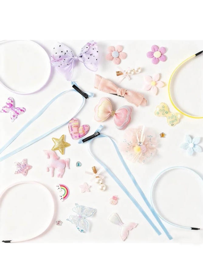 INSENSE Kids DIY Headband Craft Set, Sweet Ribbon Hair Accessories Kit, Handmade Decoration Materials, Creative Dress-Up Toy Gift for Girls - Image 2