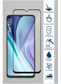 Generic Generic Glass Screen Protector For itel A50 -Black  - Image 2