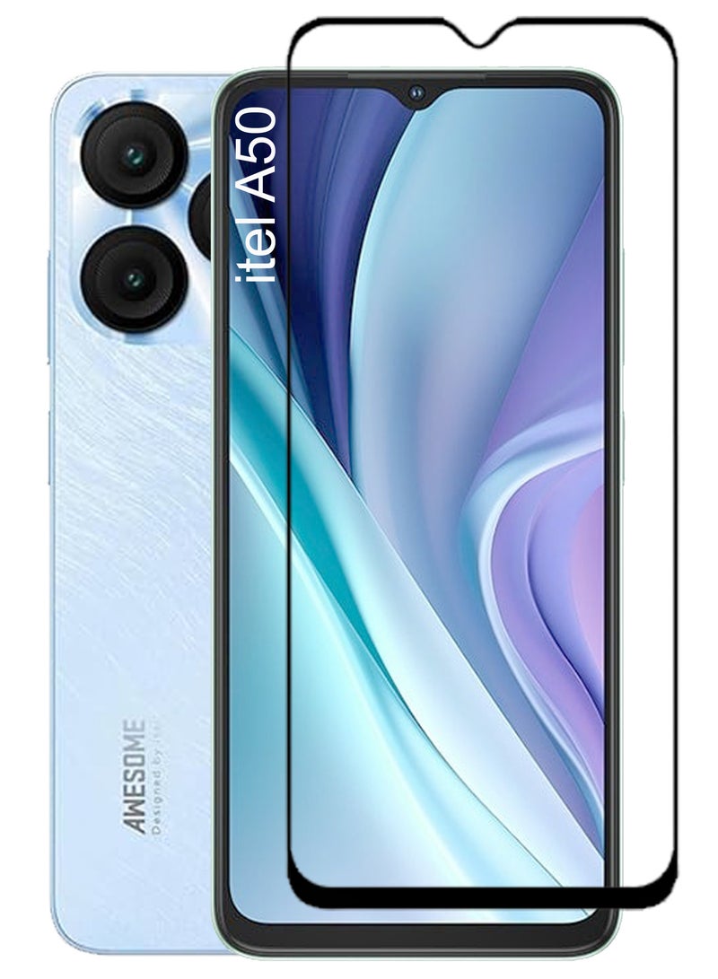 Generic Glass Screen Protector For itel A50 -Black - Image 1