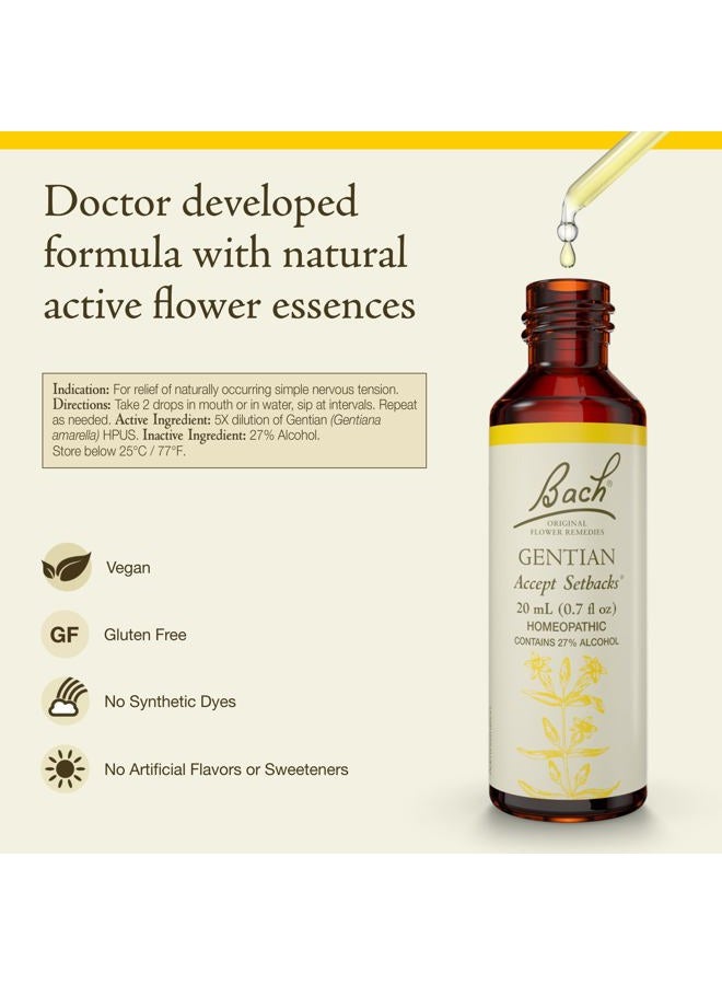 Bach Bach Original Flower Remedies, Gentian - Accept Setbacks - Natural Homeopathic Flower Essence for Emotional Balance - Vegan, Gluten Free, Sugar Free - 20mL Dropper  - Image 2
