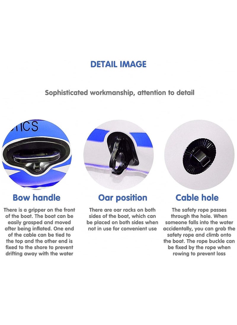 TAPIT Inflatable Boat with Oars, Inflatable Boats for Adults, Inflatable Rafts for Rivers, Fishing Dinghy (B:230CM*125CM)  - Image 5