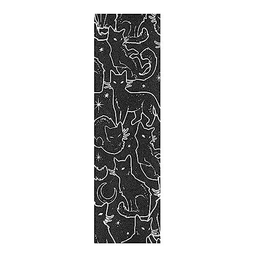 YETTASBIN Black Cats Skateboard Grip Tape Bubble Free Anti Slip Longboard Grip Tape Sheet Sticker Deck Sandpaper for Rollerboard 33 x 9 Inch - Image 3