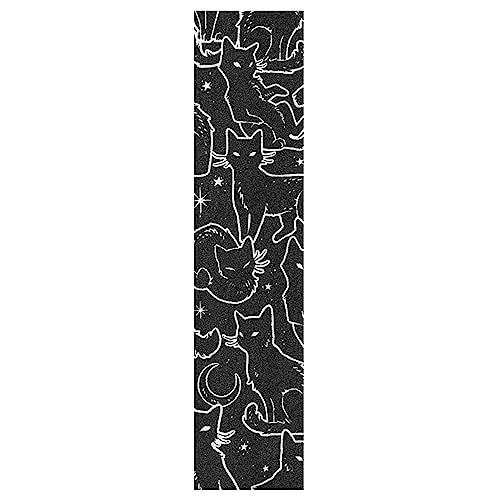YETTASBIN Black Cats Skateboard Grip Tape Bubble Free Anti Slip Longboard Grip Tape Sheet Sticker Deck Sandpaper for Rollerboard 33 x 9 Inch - Image 1