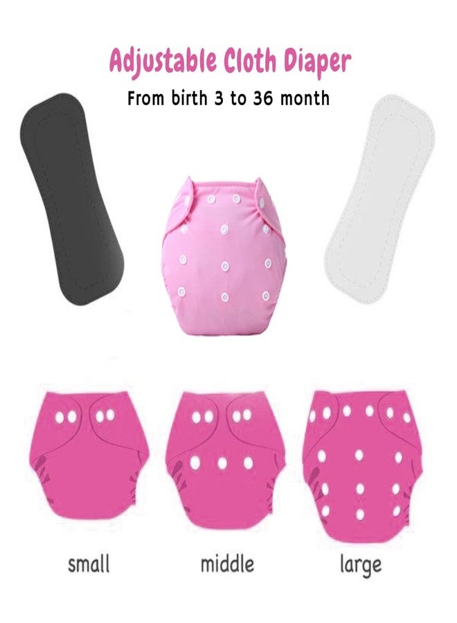 First Trend Cloth Diaper- Reusable, Washable and Adjustable Snap Buttons Cloth Diaper For Babies (0-36 Months Newborn) With Wet-Free Insert Pads (Set of 2) (Pink,Red) - Image 2