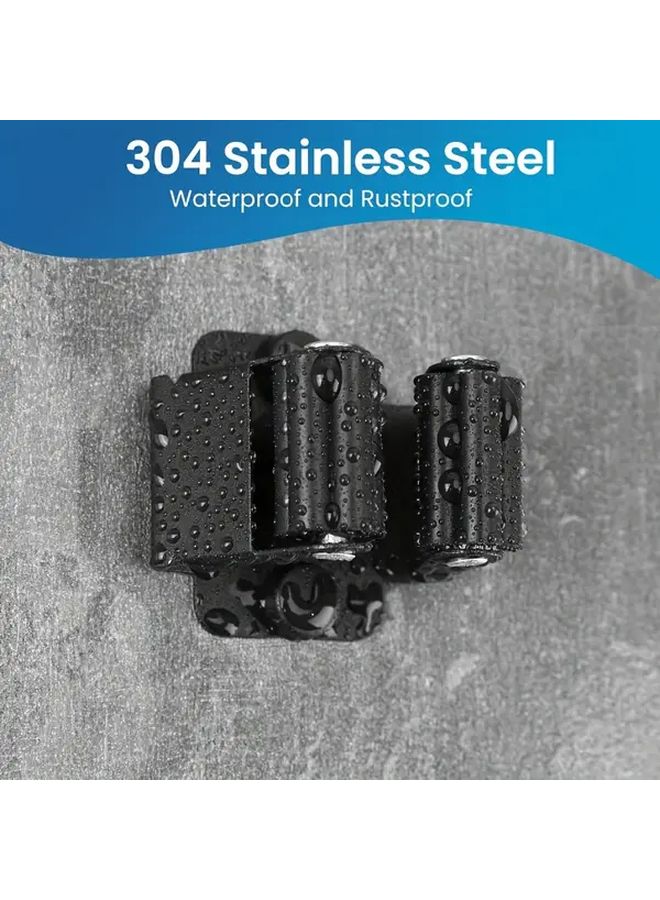 6 قطع رف منظم لأدوات الحدائق الثقيلة حامل مكنسة ومساحة مثبت على الحائط - Image 3