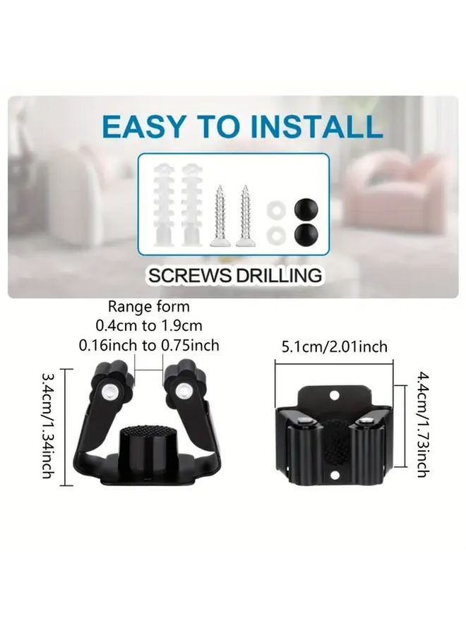 6 قطع رف منظم لأدوات الحدائق الثقيلة حامل مكنسة ومساحة مثبت على الحائط - Image 4