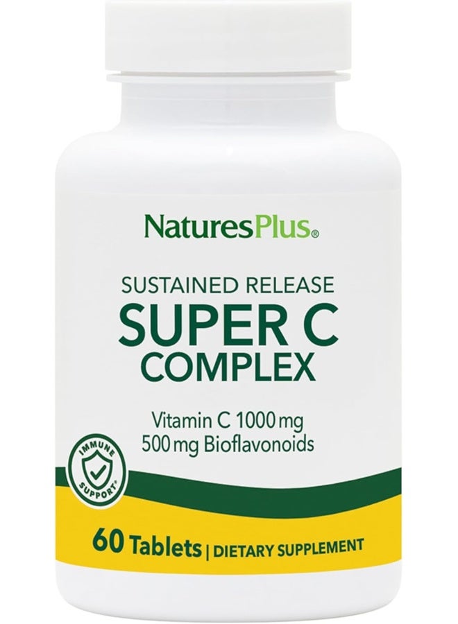 Nature's Plus Gluten-free Super C Complex, Sustained Release - 1000mg, 60 Vegetarian Tablets - Image 1