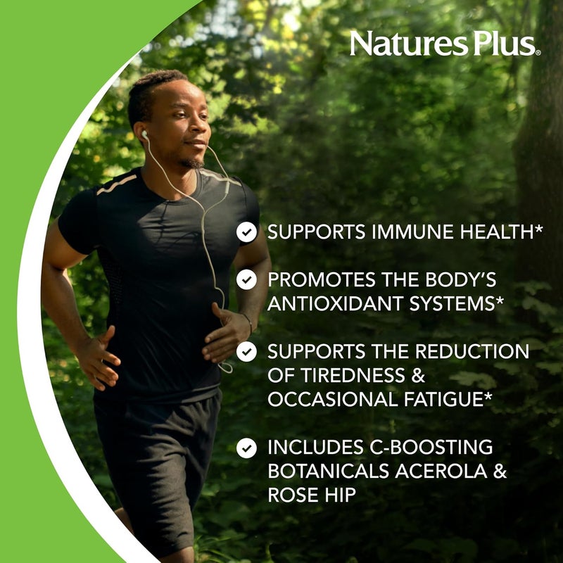 Nature's Plus مجمع سوبر سي الخالي من الغلوتين من ناتشرز بلس، إطلاق مستدام - 1000 ملغ، 60 قرص نباتي - Image 4