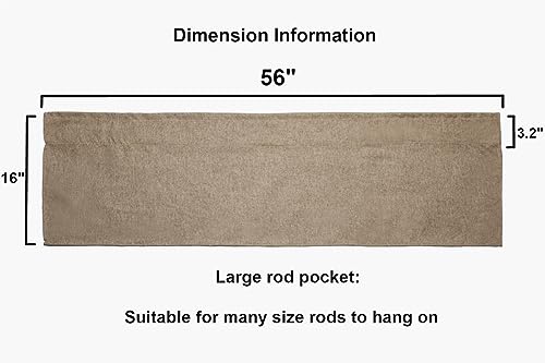 WOSIBO 2 Pack Burlap Window Valances Farmhouse Design Window Treatment Lined Decor Curtains Rod Pocket Valances for Kitchen/Living Room 16" x 56" (Brown) - Image 5