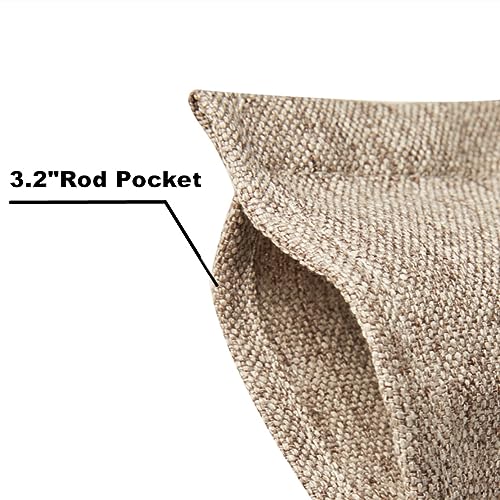 WOSIBO 2 Pack Burlap Window Valances Farmhouse Design Window Treatment Lined Decor Curtains Rod Pocket Valances for Kitchen/Living Room 16" x 56" (Brown) - Image 3