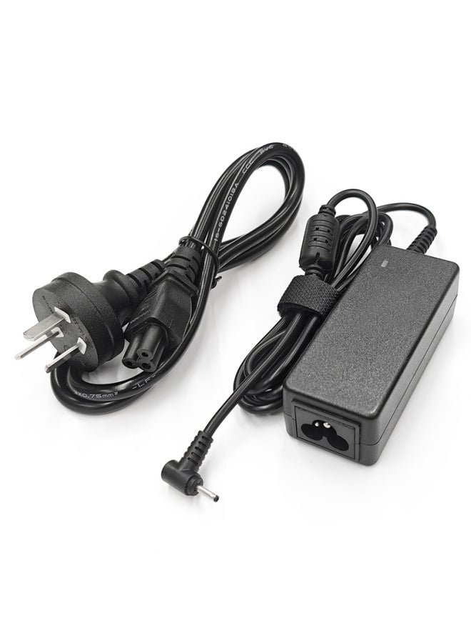 Applicable To  40W Notebook N17908 Power Adapter Eee PC1005HA Charging Cable 19V2.1A-Color:Power Supply + Neutral Power Cord (compatible With Domestic Use)-Specifications:19v-2.1a 40w [2.5*0.7mm] Slender Mouth