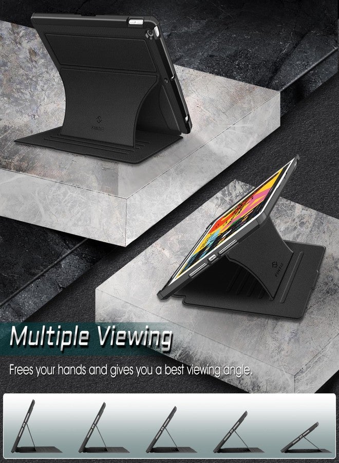 Fintie Magnetic Stand Case for iPad 9th / 8th / 7th Generation (2021/2020/2019) 10.2 Inch, [Multiple Secure Angles] Shockproof Rugged Soft TPU Back Cover, Auto Sleep Wake, Black - Image 4