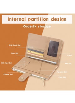 Excefore Passport Holder Travel Wallet, PU Leather RFID Blocking Document Organizer Protector, for Passport, Credit & ID Cards, Boarding Passes  - Image 3