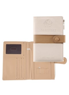 Excefore Passport Holder Travel Wallet, PU Leather RFID Blocking Document Organizer Protector, for Passport, Credit & ID Cards, Boarding Passes  - Image 1