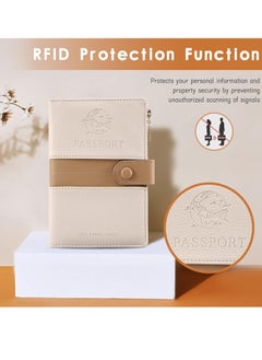 Excefore Passport Holder Travel Wallet, PU Leather RFID Blocking Document Organizer Protector, for Passport, Credit & ID Cards, Boarding Passes  - Image 4