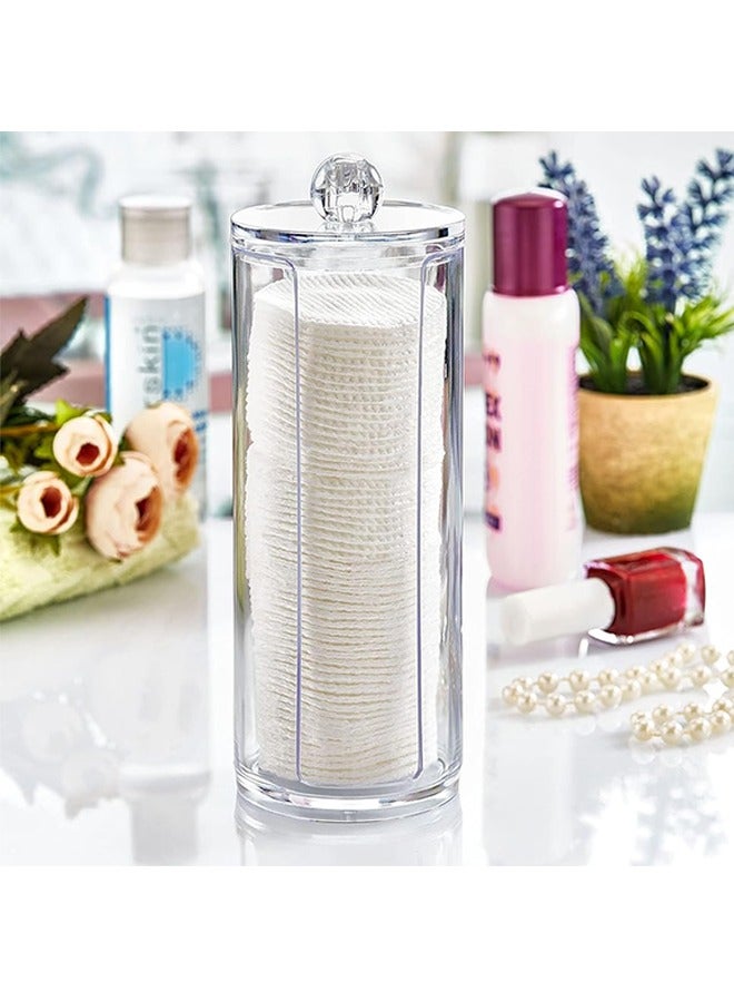 3Pcs Cotton Pad Dispenser, Clear Bathroom Canisters with Lids, Ideal for Cotton Ball Container, Cotton Swab Organizer & Floss Picks, Stackable Cotton Pad Holder Jars for Bathroom Storage  - Image 3