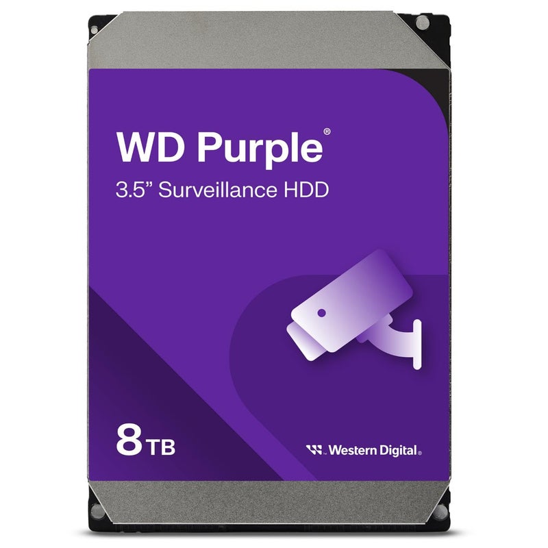 Western Digital Western Digital 8TB WD Purple Surveillance Internal Hard Drive HDD - SATA 6 Gb/s, 128 MB Cache, 3.5" - WD84PURZ