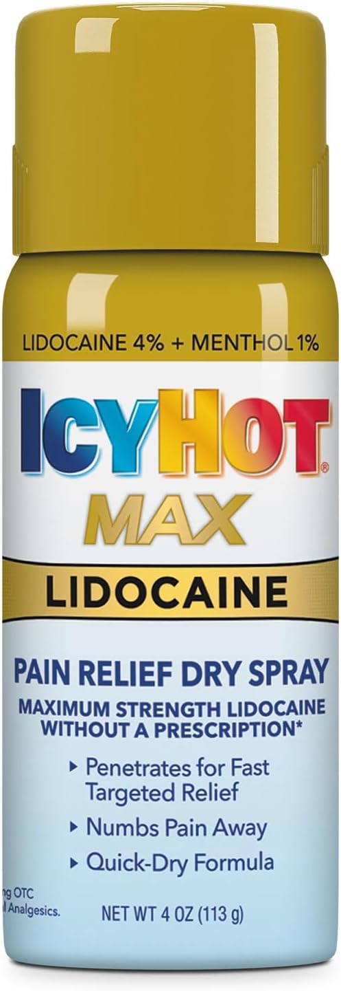 Icy Hot بخاخ تخفيف الألم بقوة قصوى مع ليدوكائين ونعناع 4 أونصات - Image 1