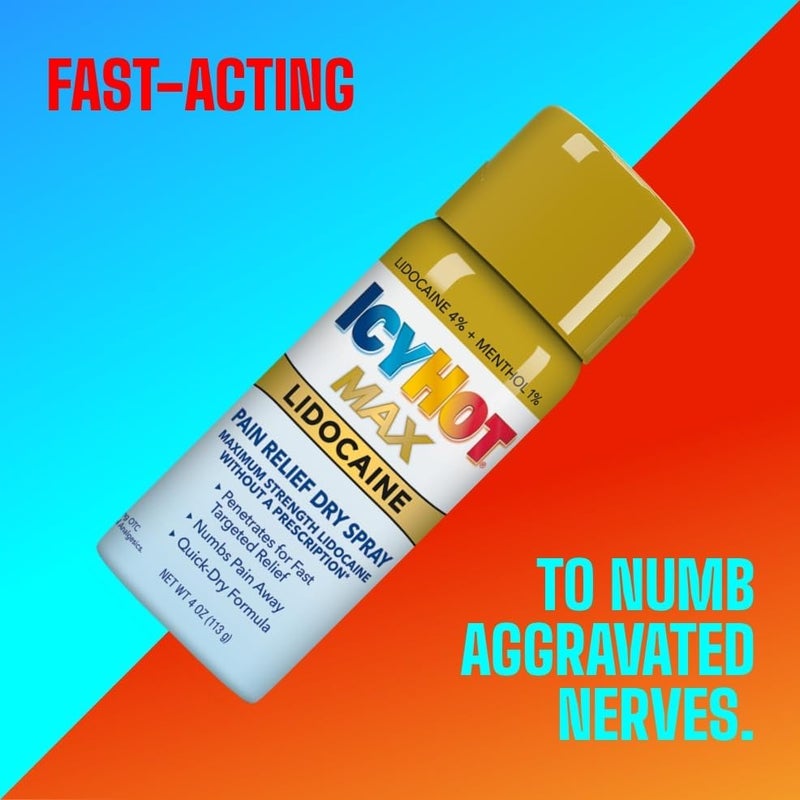 Icy Hot بخاخ تخفيف الألم بقوة قصوى مع ليدوكائين ونعناع 4 أونصات - Image 3