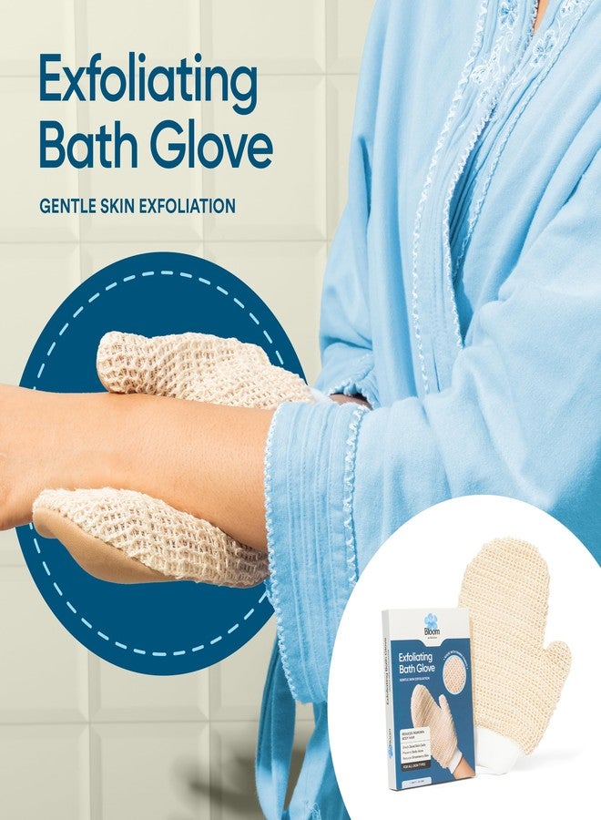 Bloom by Boldcare Bloom Exfoliating Bath Glove | (1 glove) | Exfoliating Gloves to Reduce Ingrown Hair & Strawberry Legs | 100% Ramie Fabric | Gently Removes Dead Skin Cells | For Sensitive Skin (Right Hand Glove) - Image 2