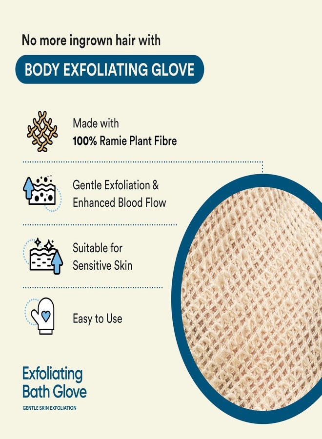 Bloom by Boldcare Bloom Exfoliating Bath Glove | (1 glove) | Exfoliating Gloves to Reduce Ingrown Hair & Strawberry Legs | 100% Ramie Fabric | Gently Removes Dead Skin Cells | For Sensitive Skin (Right Hand Glove) - Image 4