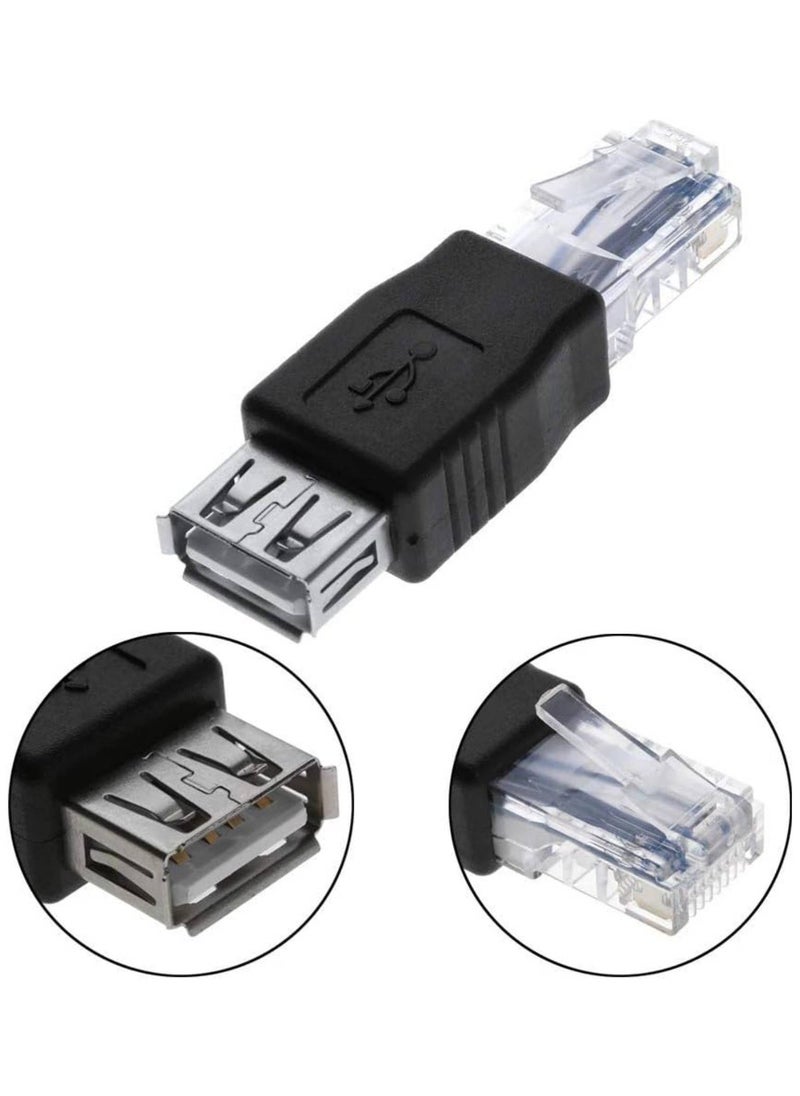 SOLDOUT - USB A Female to Ethernet RJ45 Male Network Adapter Connector Wifi Router Dongle Adapter - Image 1