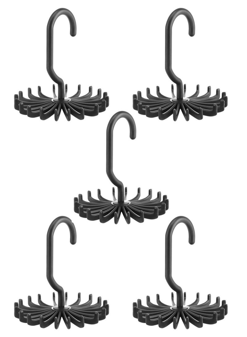 5Pcs 360 Degree Twirl Ties Rack Organizer Belt Hanger Hook Closet Organizer - Image 1