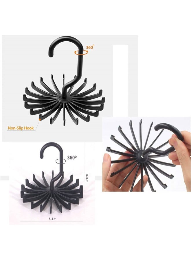 5Pcs 360 Degree Twirl Ties Rack Organizer Belt Hanger Hook Closet Organizer - Image 5