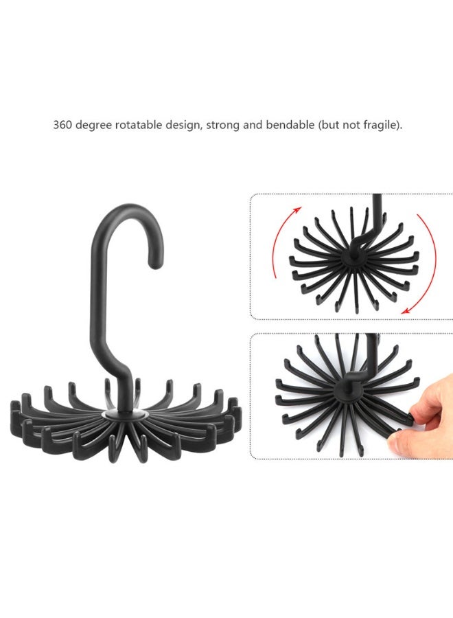 5Pcs 360 Degree Twirl Ties Rack Organizer Belt Hanger Hook Closet Organizer - Image 4