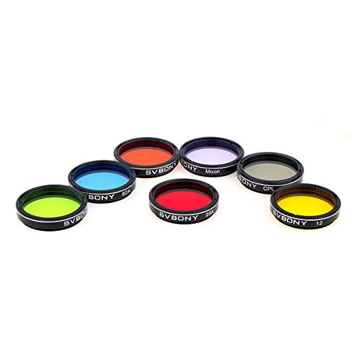 SVBONY Telescope Filter 1.25" Moon, CPL, Five Color Filters Kit for Enhance Lunar Planetary Views&Contrast Reduce Light Pollution(7PCS) - Image 2