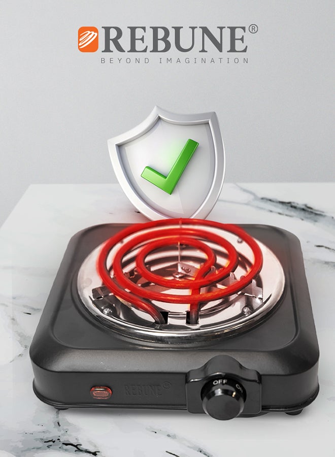 ريبون موقد كهربائي حلزوني شعلة واحدة 5 مستويات حرارة مع نظام أمان 1000 W RE-4-058 - Image 2