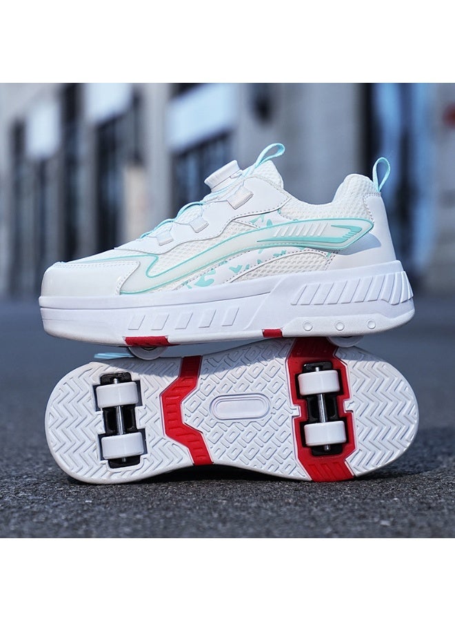 NIBEMINENT LED Flash Light Sneaker Skate Shoes with Wheels USB Charging Roller Skates Shoes