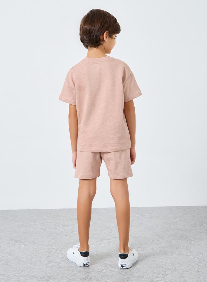 Styli Boys Beige Cotton T-Shirt And Shorts Set - Image 4