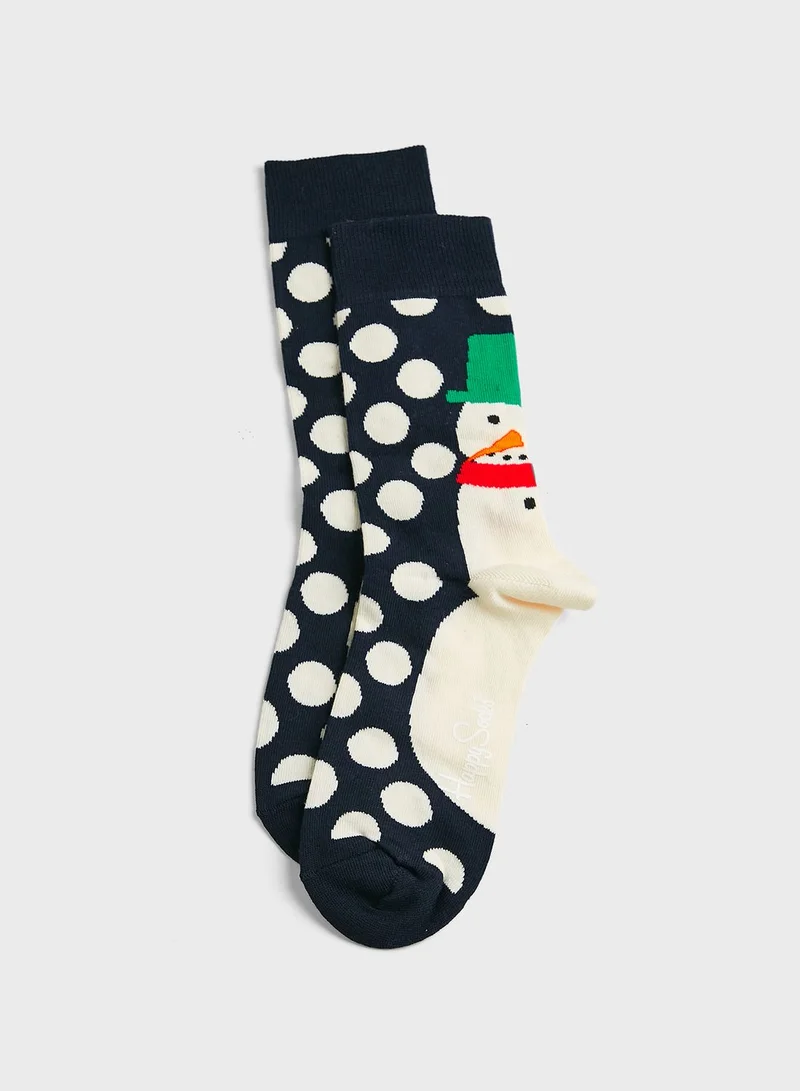 Happy Socks Jumbo Snowman Socks