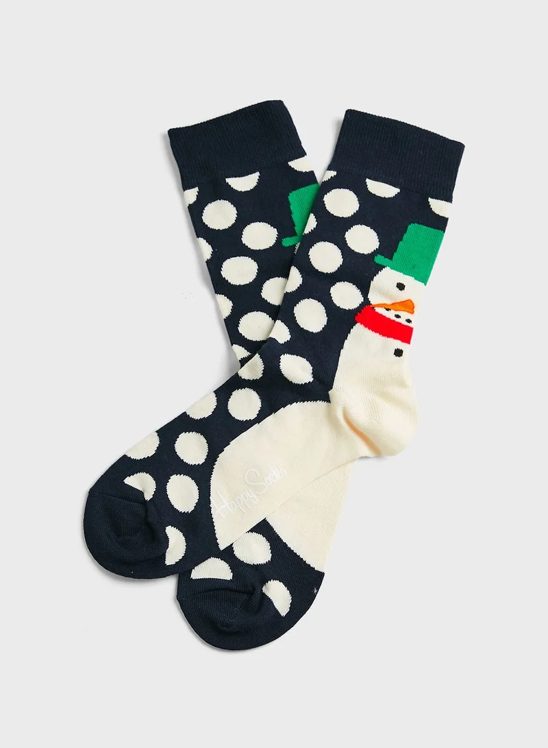Happy Socks Jumbo Snowman Socks