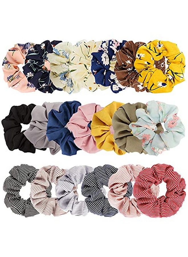 Cocide عبوة 20 من أربطة الشعر الزهرية للنساء بنمط ففون، أربطة شعر ملونة مزخرفة، روابط شعر زهرية، دبابيس للشعر، حوامل ذيل الحصان، إكسسوارات شعر بألوان صلبة للفتيات فيسكو 20 قطعة - Image 2