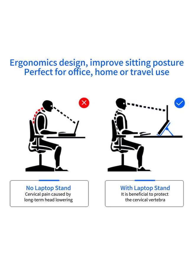 Portable Laptop Riser Foldable Stand White - Image 2