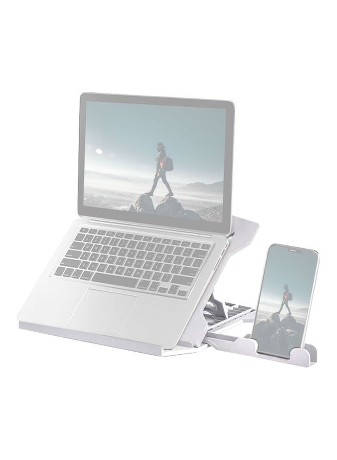 Portable Laptop Riser Foldable Stand White - Image 1