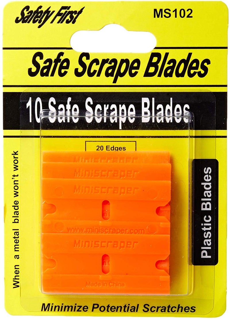 MINISCRAPER 10 Plastic Double Edged Razor Blades and EZ X Razor Scraper Pat. Pending - Image 2