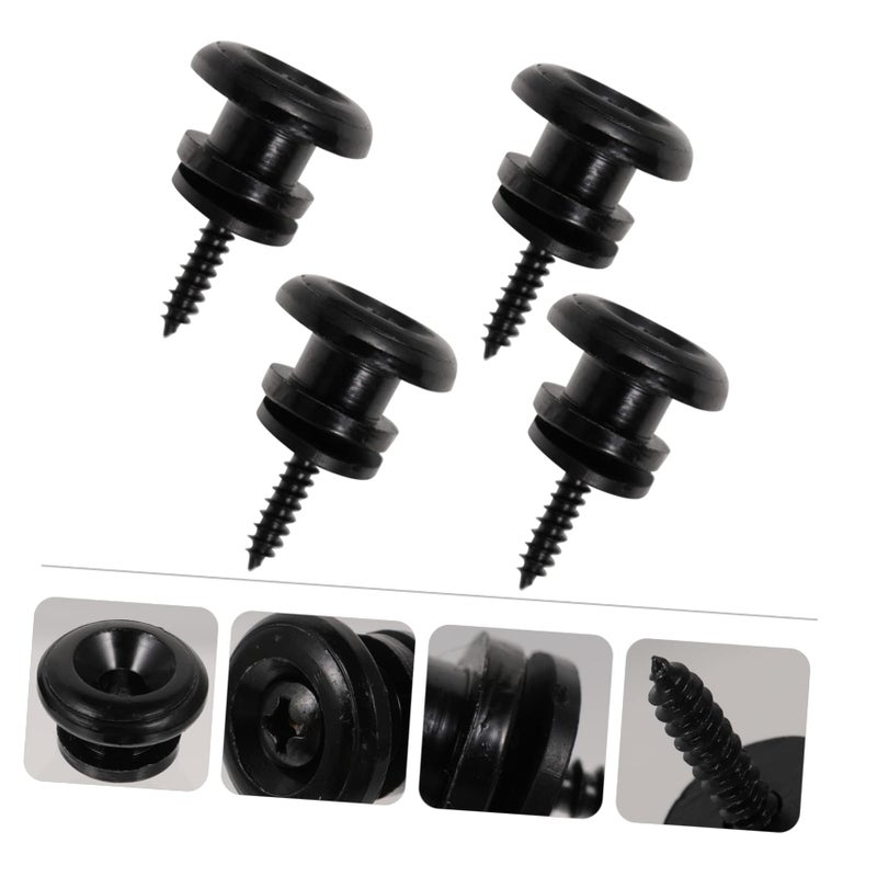 4 Pcs Guitar Strap Locks with Screws Metal Buckle Fixator for Guitar Bass Ukulele - Image 4