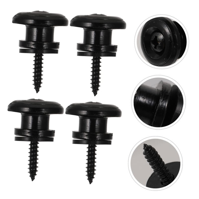 4 Pcs Guitar Strap Locks with Screws Metal Buckle Fixator for Guitar Bass Ukulele - Image 5