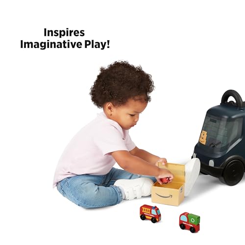 Radio Flyer لعبة سيارة توصيل أمازون للأطفال، لعبة ركوب زرقاء للأطفال من عمر 2 سنة فما فوق، حصرية من أمازون - Image 5