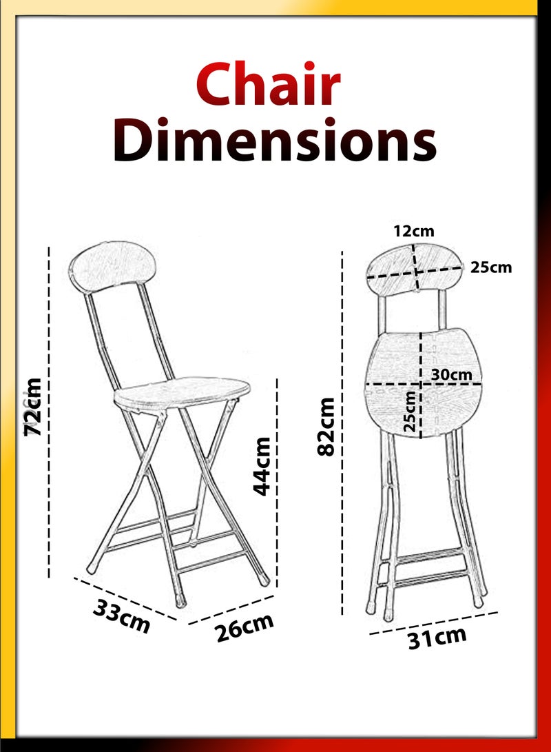 Set Of Foldable Wooden Round Table And 2 Folding Chairs Seats Metal Frame For Breakfast Computer Laptop Desk Office Workstation Kitchen Balcony Home Dining Outdoor Picnic Beach Desert Camping