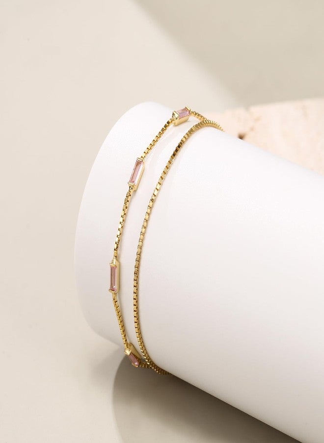 FANZE 925 Sterling Silver Birthstone Bracelets for Women, Bracelets for Women Trendy, Opal Bracelets Cubic Zirconia Bracelets, Birthday Christmas Anniversary Graduation Gifts - Image 5