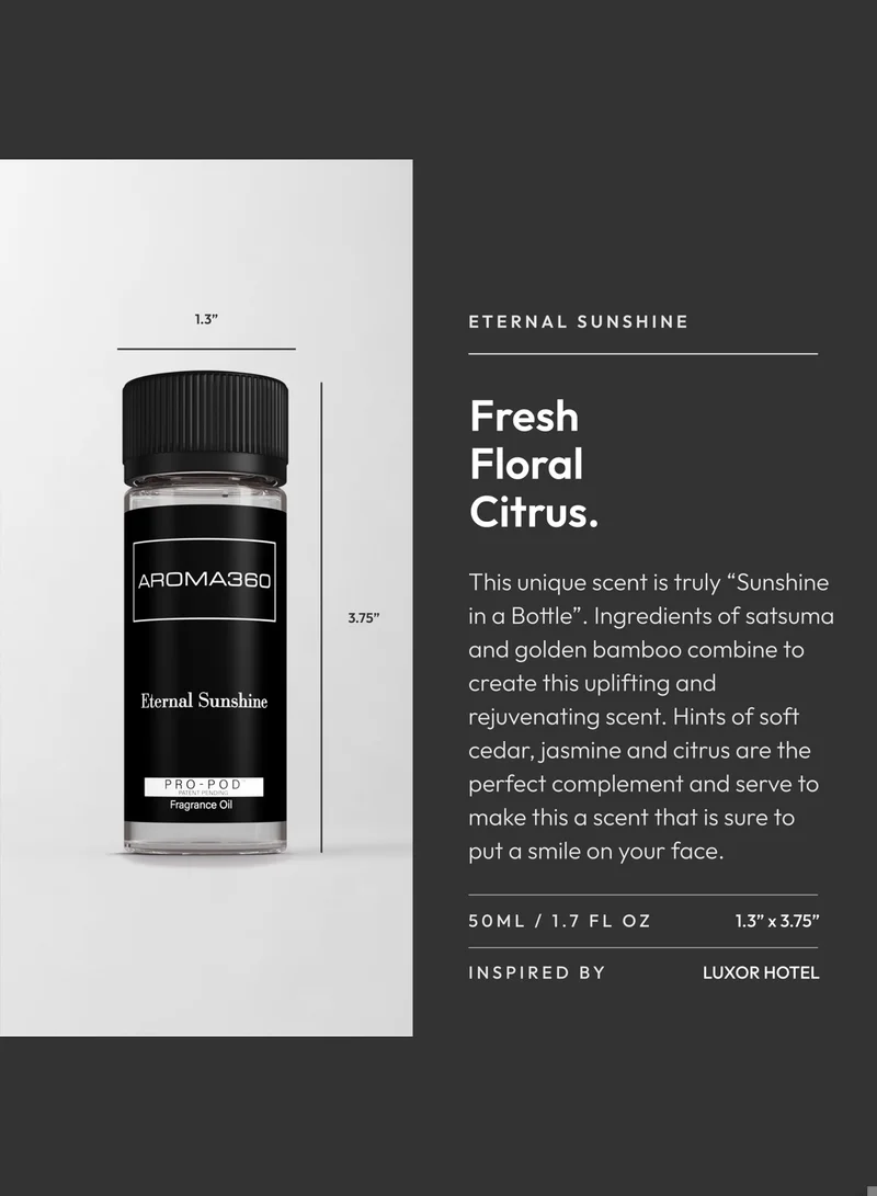 AROMA360 Eternal Sunshine Pro-Pod Oil Blend - Hotel Inspired for Luxury Essential Oil Diffusers - Aromatherapy Scent Diffuser Oil - Satsuma, Golden Bamboo, and Cedar