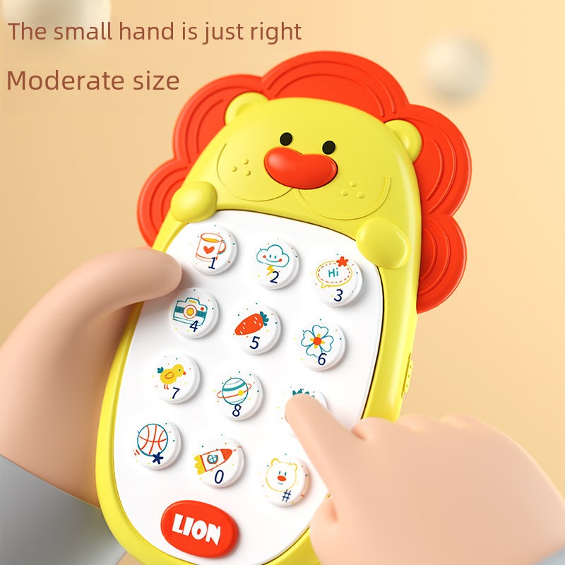 Children's mobile phone toys can bite the baby educational early education 0-1 years old 2 baby simulation model music phone(Moe Lion Mobile Phone Self-provided Battery [Cross-border English Version]]) - Image 3