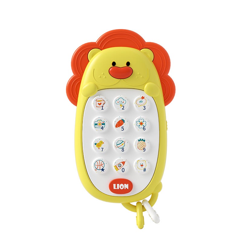 Children's mobile phone toys can bite the baby educational early education 0-1 years old 2 baby simulation model music phone(Moe Lion Mobile Phone Self-provided Battery [Cross-border English Version]]) - Image 1